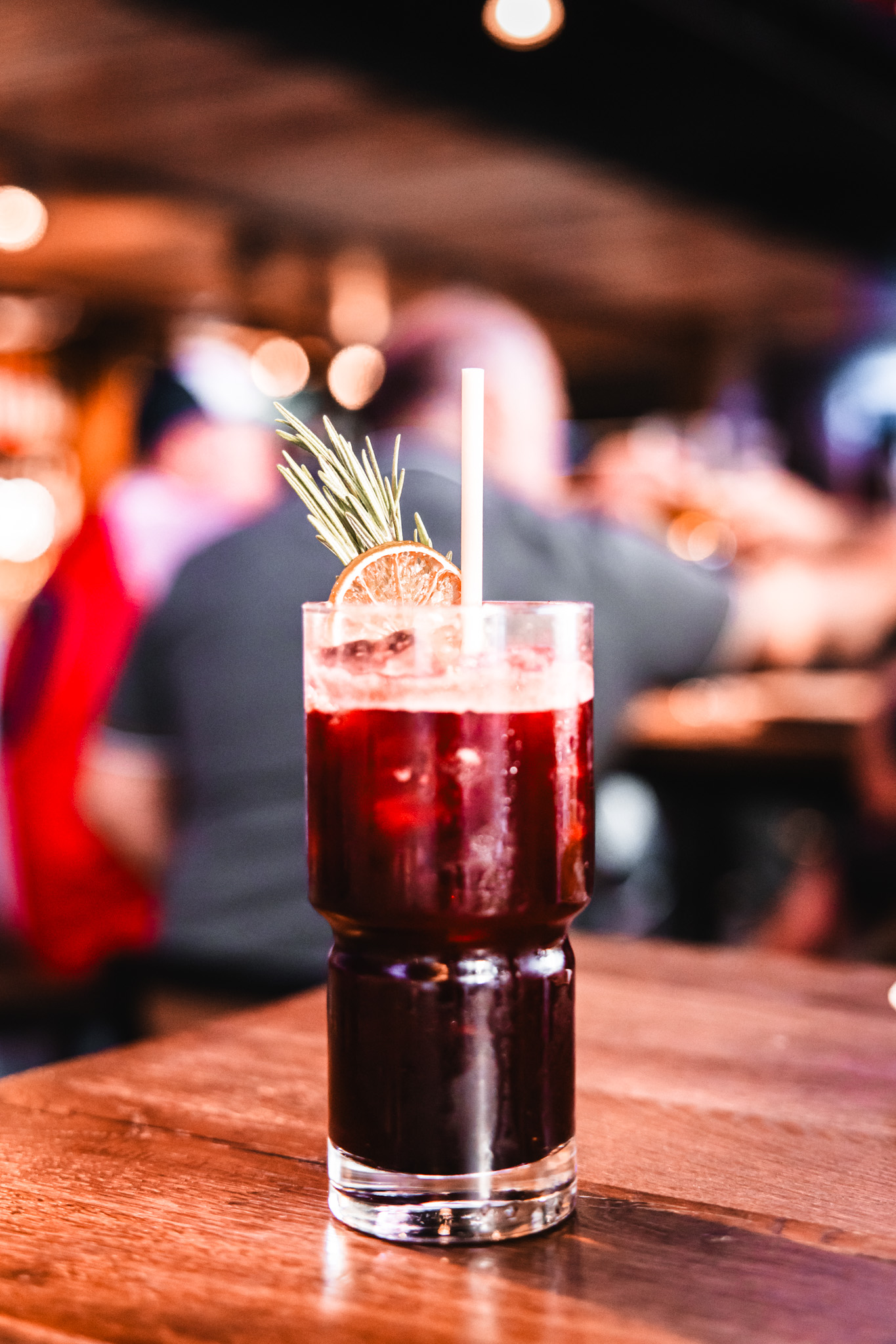 Garnished cocktail close-up