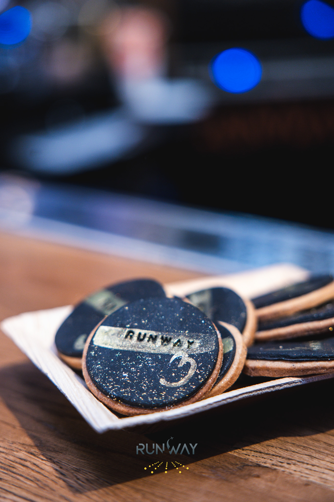 Runway Bar branded cookies