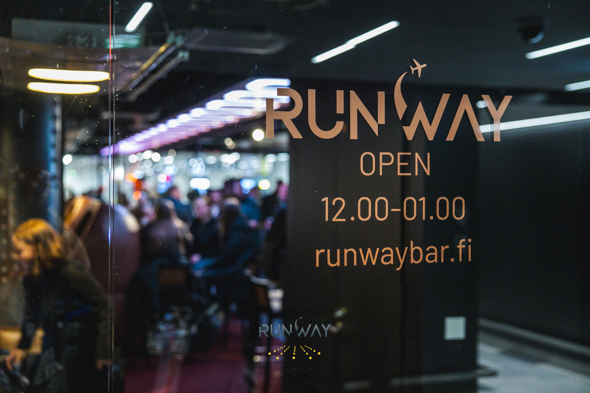 Runway Bar entrance sign